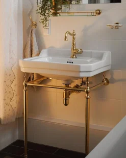 Tvättställ - Burlington Edwardian 61 cm, mässingsställning
