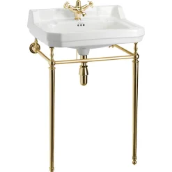 Tvättställ - Burlington Edwardian 61 cm, mässingsställning
