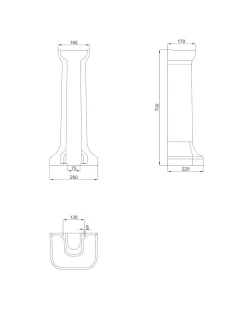 Tvättställ - Guild 62 cm, piedestal