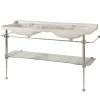 Tvättställ med kromade ben & glashylla - Art Deco - Dubbelt 150 cm