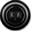 USB-ladduttag dubbelt svart porslin - ABB Decento