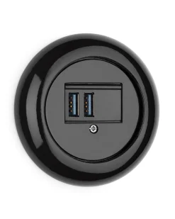USB-uttag - Svart porslin