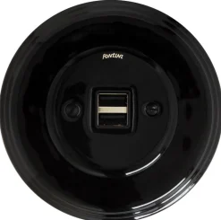 USB-uttag - Svart porslin, Garby Colonial