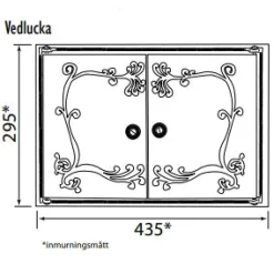 Vedlucka - Gjutjärn, för inmurning