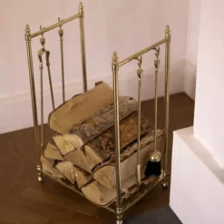 Vedställ med brasverktyg - Mässing
