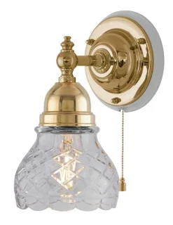 Vägglampa - Adelborg mässing med klarglas