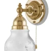 Vägglampa - Adelborg mässing, slipat mattglas