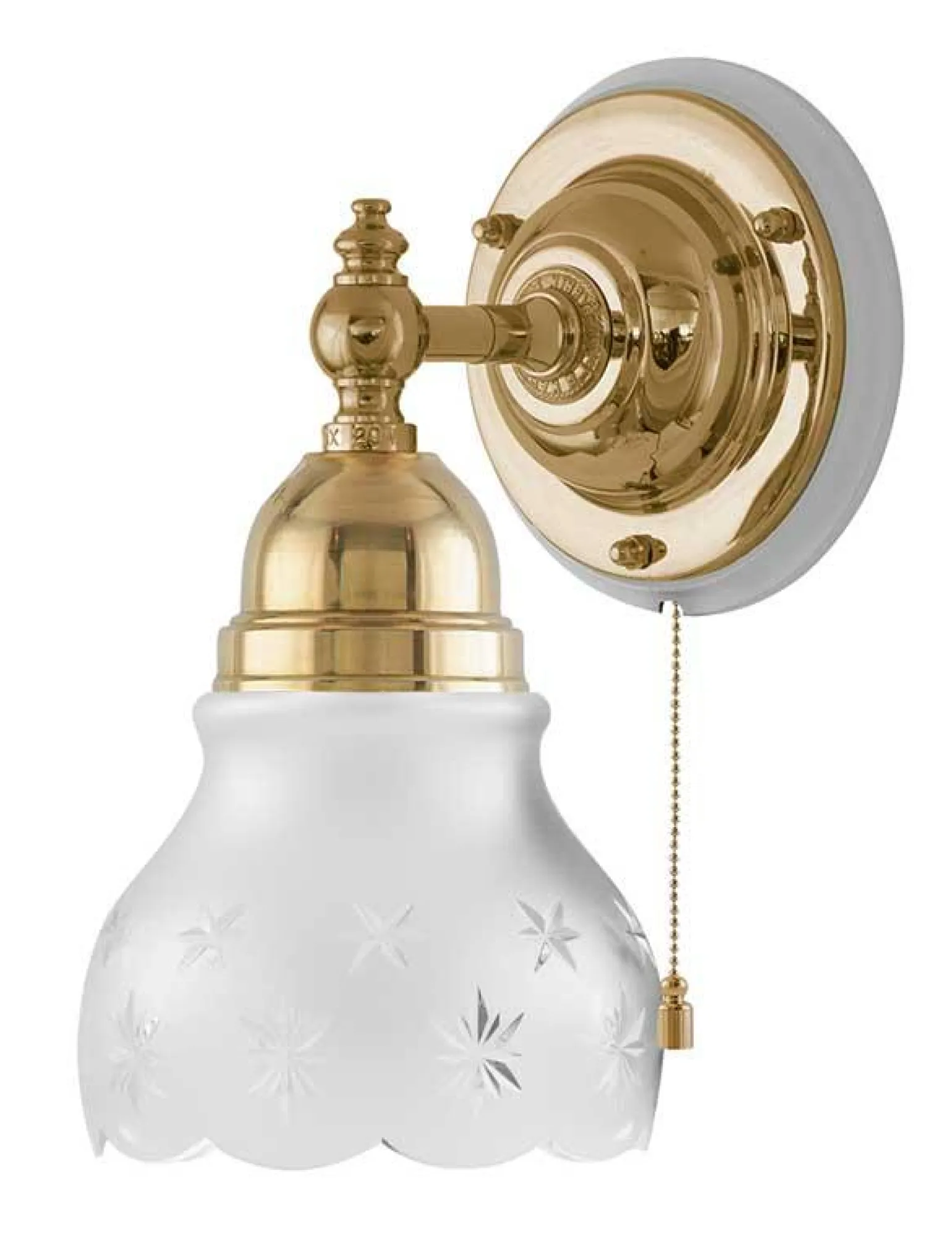 Vägglampa - Adelborg mässing, slipat mattglas