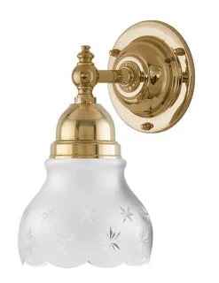 Vägglampa - Adelborg mässing, slipat mattglas