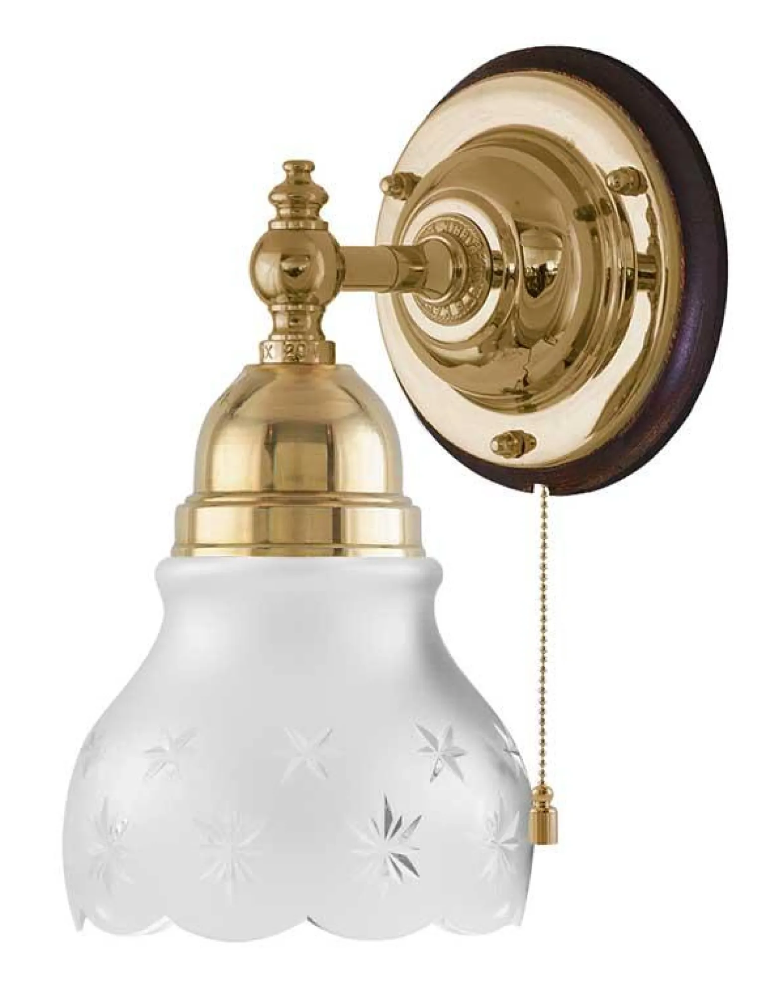 Vägglampa - Adelborg mässing, slipat mattglas