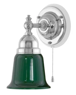 Vägglampa - Adelborg nickel, grönt glas