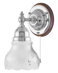 Vägglampa - Adelborg nickel, slipat mattglas