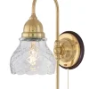 Vägglampa - Ahlström mässing, slipat klarglas