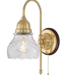 Vägglampa - Ahlström mässing, slipat klarglas