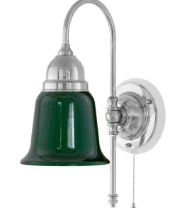 Vägglampa - Ahlström nickel, grön klocka