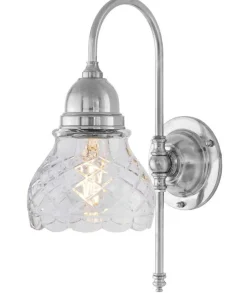 Vägglampa - Ahlström nickel, slipat klarglas
