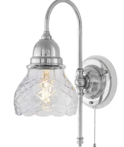 Vägglampa - Ahlström nickel, slipat klarglas