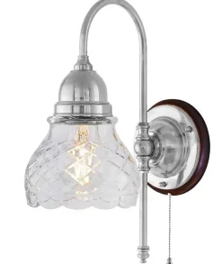 Vägglampa - Ahlström nickel, slipat klarglas