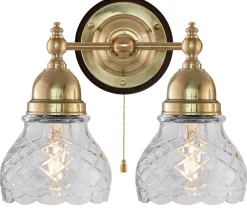 Vägglampa - Bergman mässing, klarglas