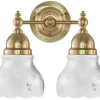 Vägglampa - Bergman mässing, slipat mattglas