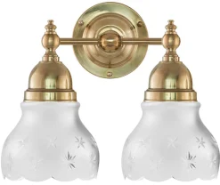 Vägglampa - Bergman mässing, slipat mattglas