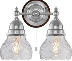 Vägglampa - Bergman nickel, klarglas
