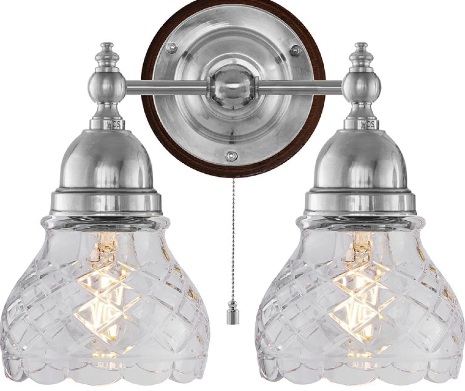 Vägglampa - Bergman nickel, klarglas