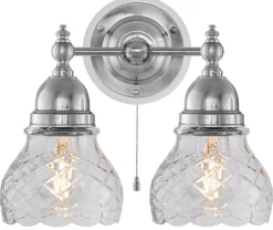 Vägglampa - Bergman nickel, klarglas