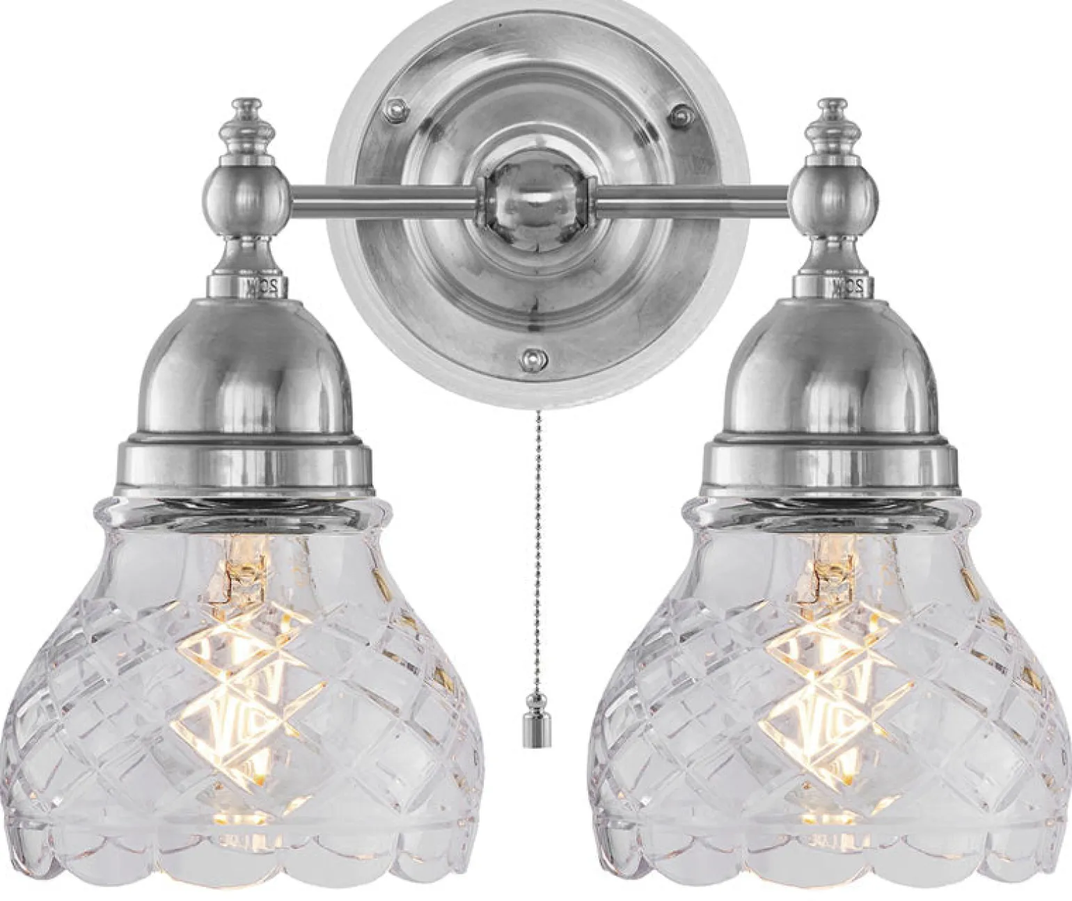 Vägglampa - Bergman nickel, klarglas