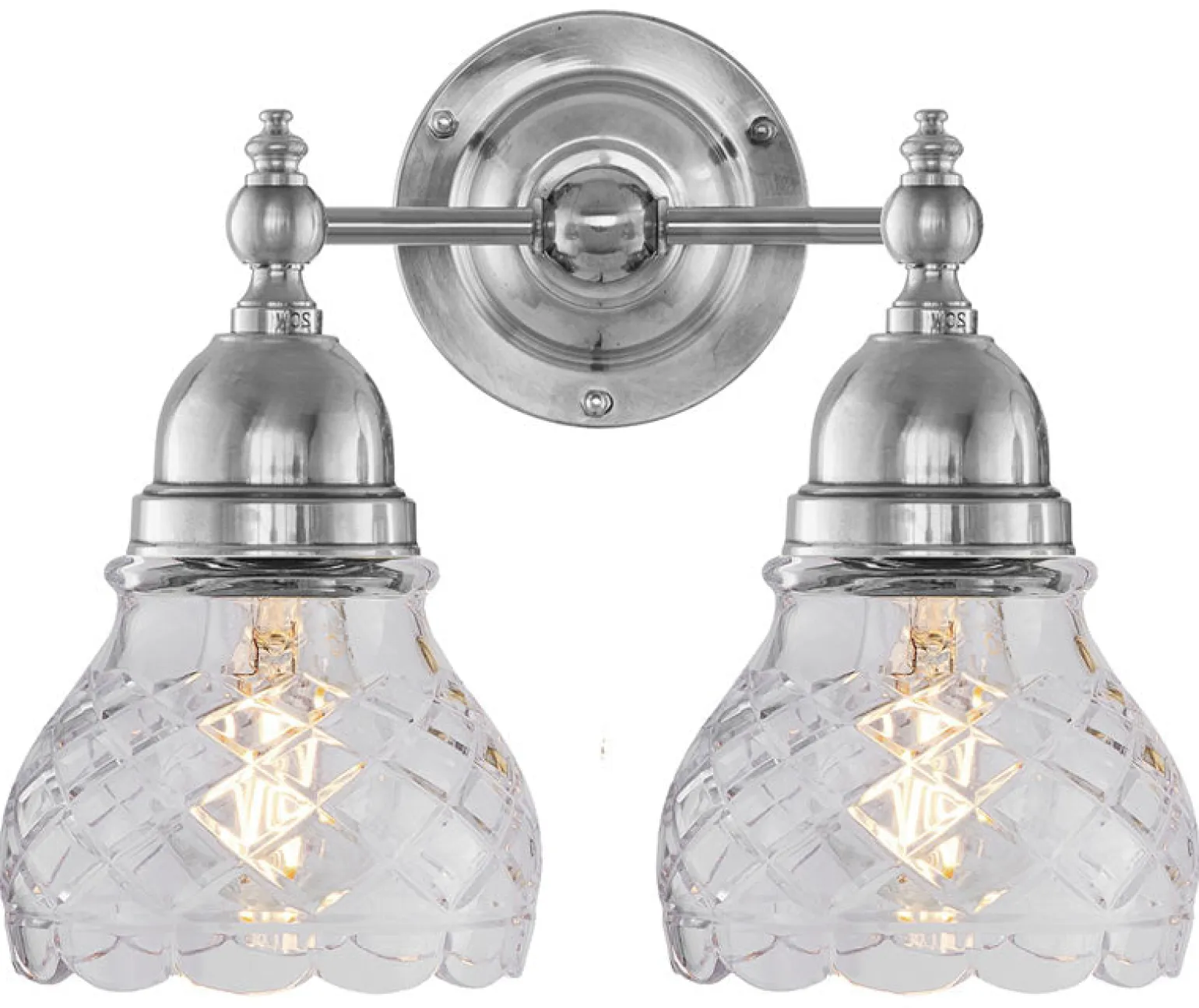 Vägglampa - Bergman nickel, klarglas