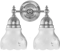 Vägglampa - Bergman nickel, slipat mattglas