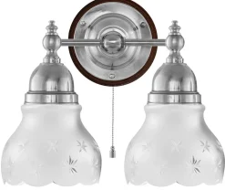 Vägglampa - Bergman nickel, slipat mattglas
