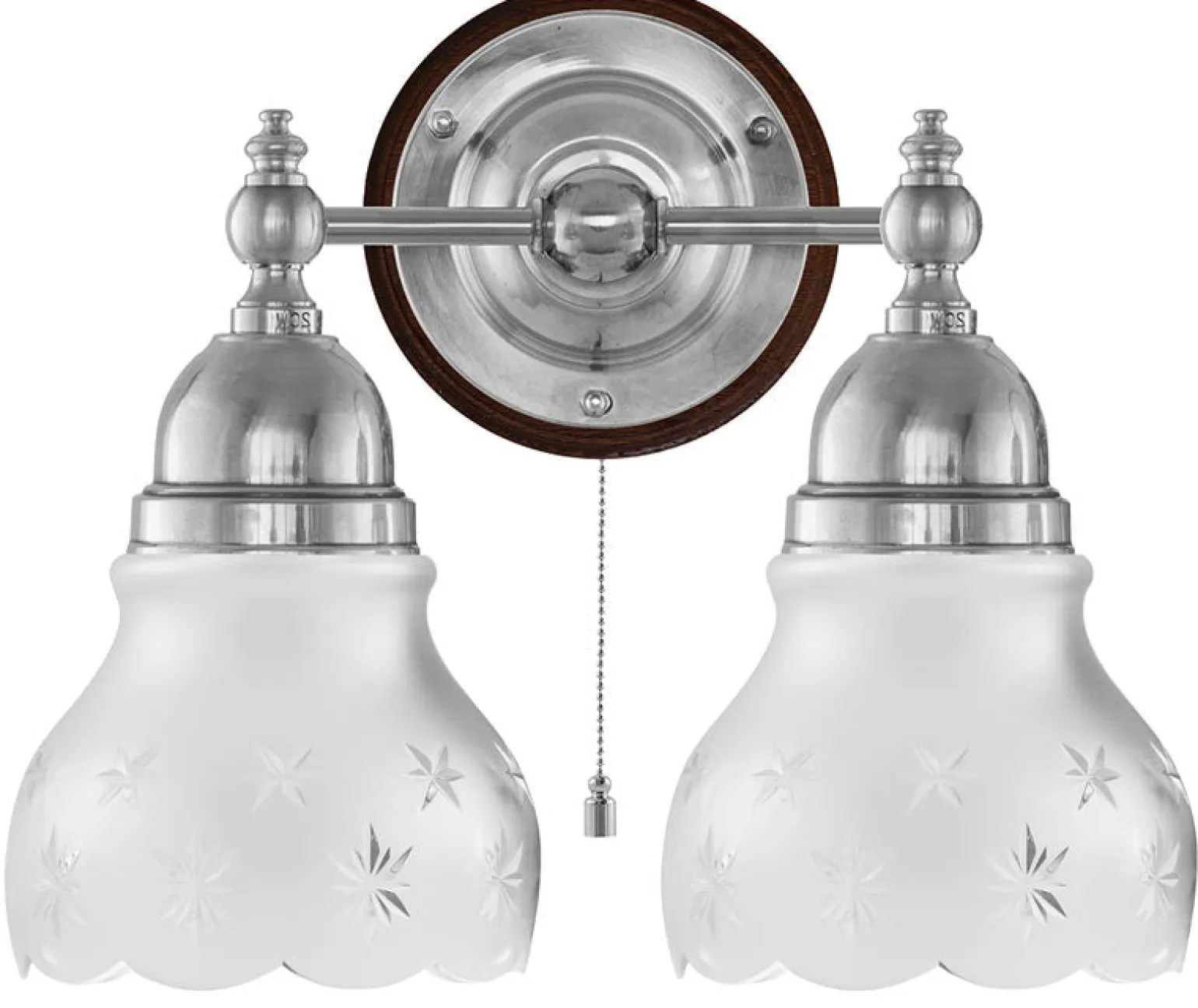 Vägglampa - Bergman nickel, slipat mattglas