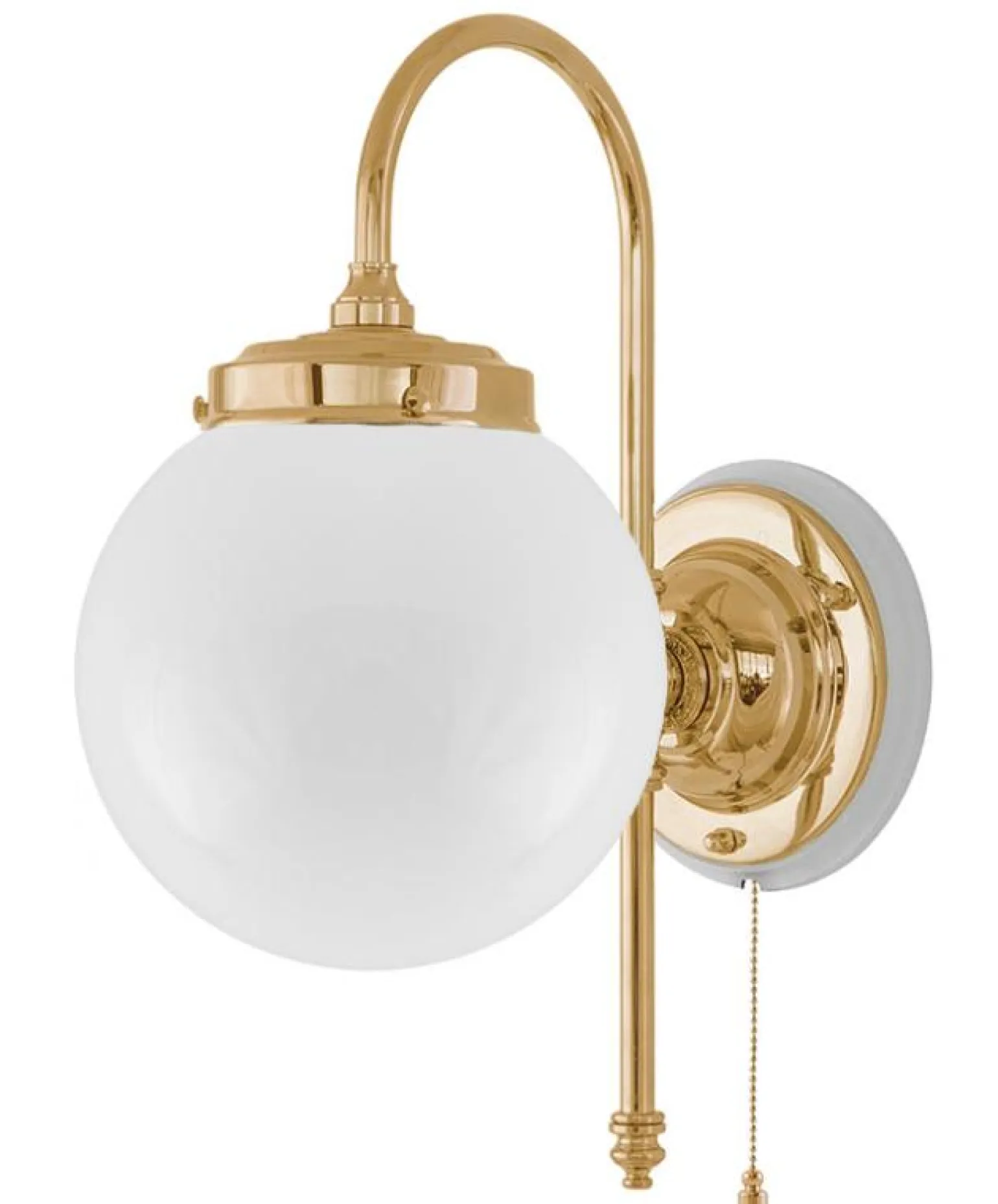 Vägglampa - Blomberg 80 mässing, klot opalvit