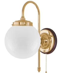 Vägglampa - Blomberg 80 mässing, klot opalvit