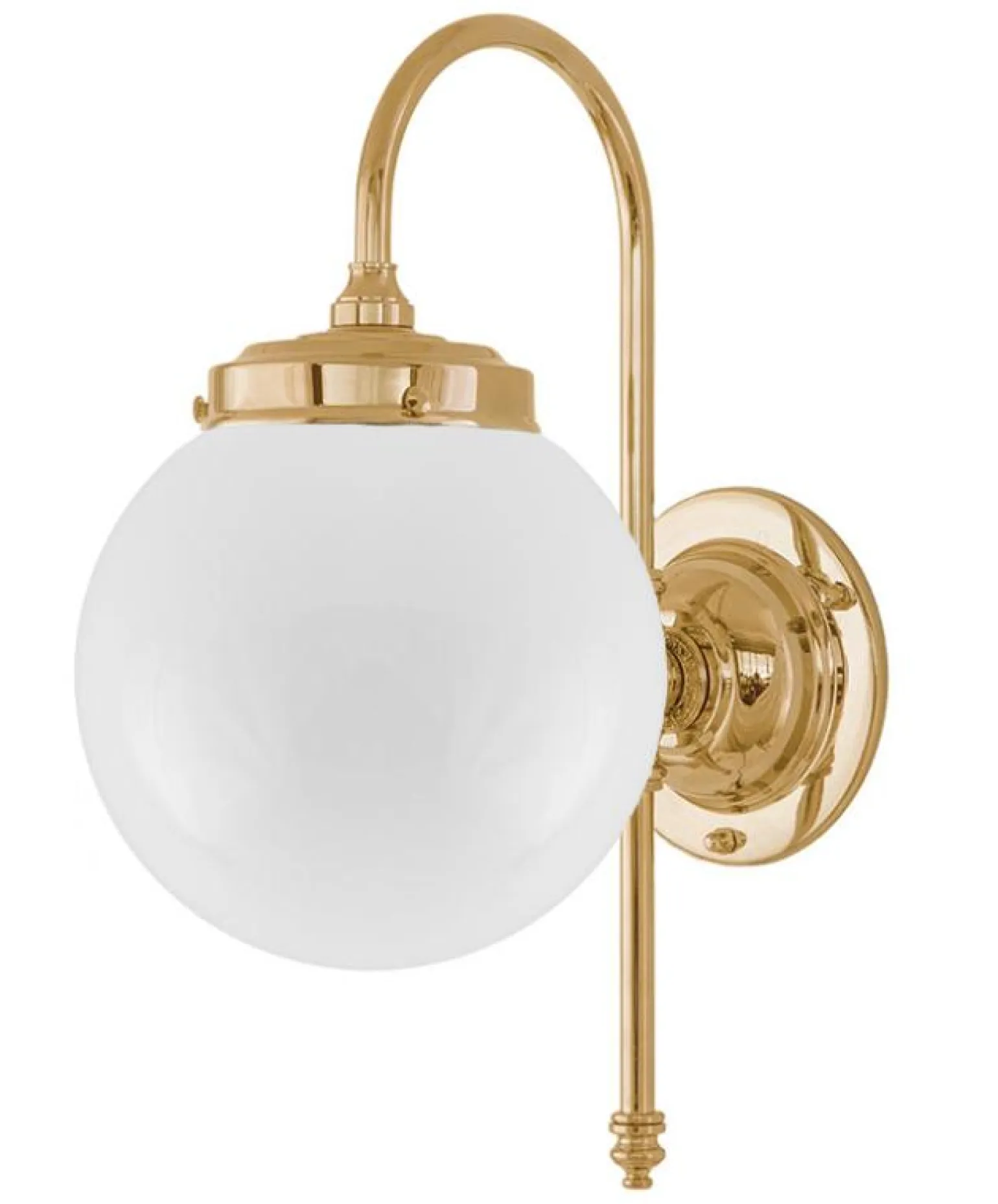 Vägglampa - Blomberg 80 mässing, klot opalvit