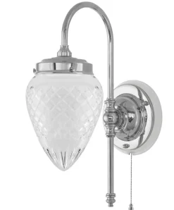 Vägglampa - Blomberg 80 nickel, klarglas droppe