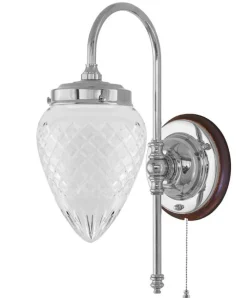 Vägglampa - Blomberg 80 nickel, klarglas droppe