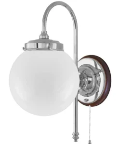 Vägglampa - Blomberg 80 nickel, klot opalvit