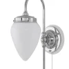 Vägglampa - Blomberg 80 nickel, opalvit droppe