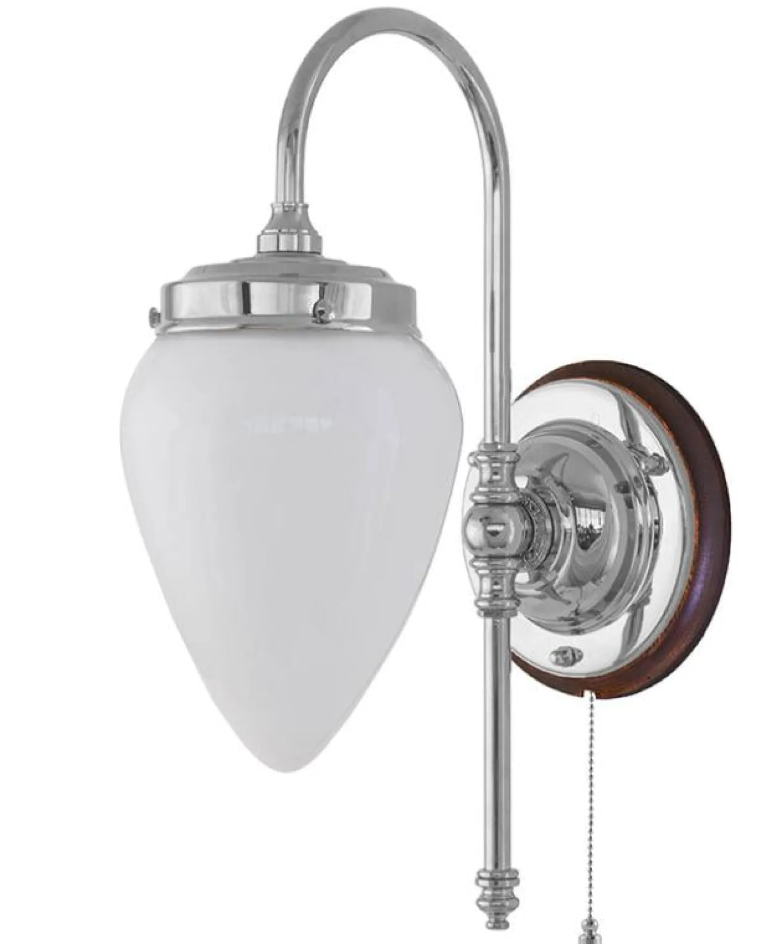 Vägglampa - Blomberg 80 nickel, opalvit droppe