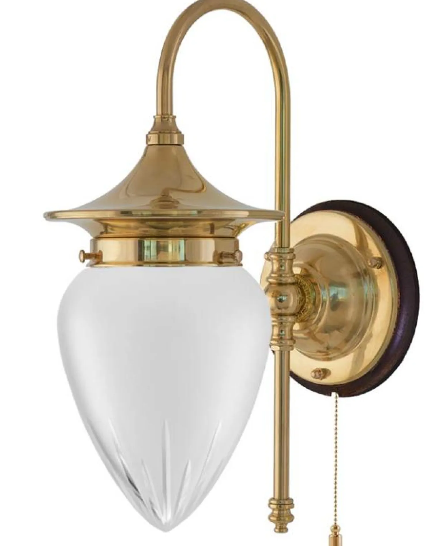 Vägglampa - Fryxell mässing, slipat mattglas