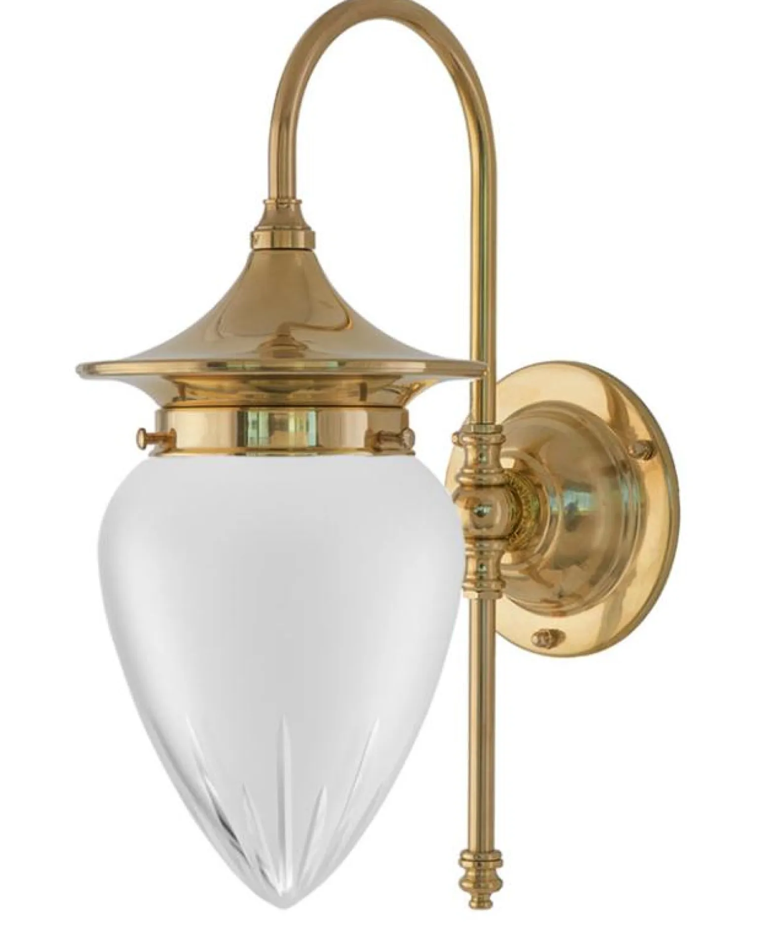 Vägglampa - Fryxell mässing, slipat mattglas