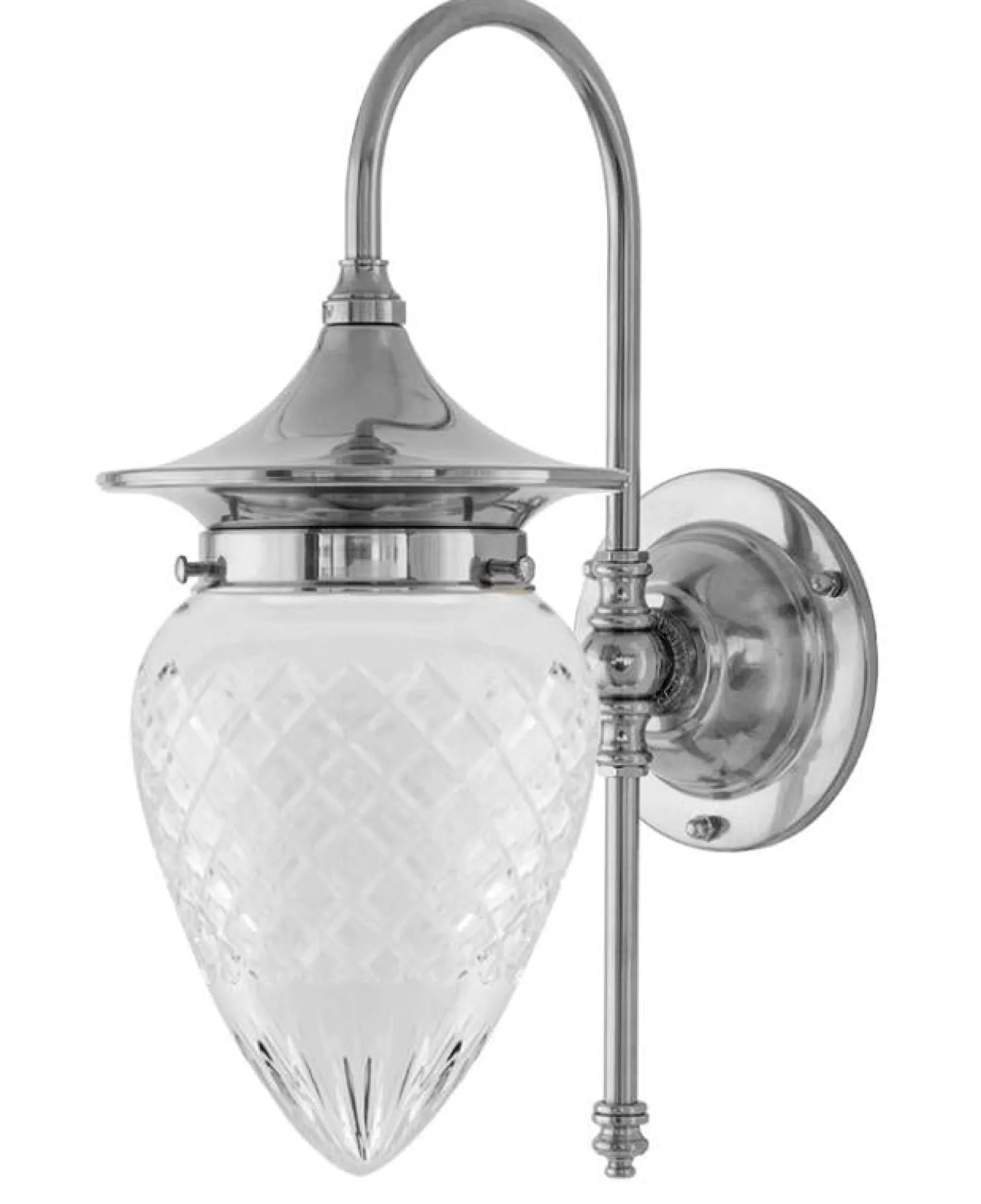 Vägglampa - Fryxell nickel, klarglas