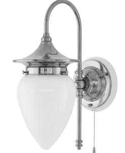 Vägglampa - Fryxell nickel, opalvit