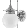 Vägglampa - Fryxell nickel, opalvit klot