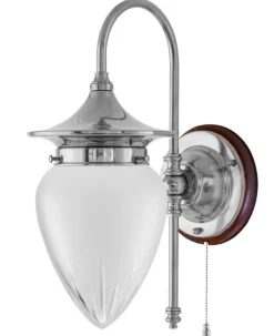 Vägglampa - Fryxell nickel, slipat mattglas