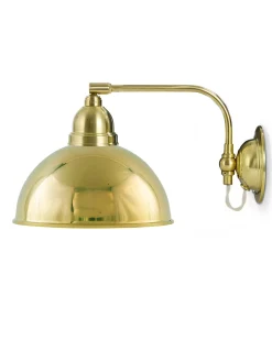 Vägglampa - Gripenberg mässingsskärm, vit