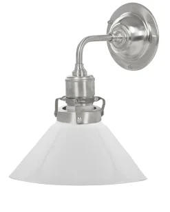 Vägglampa - Lillienstedt nickel, liten vit skomakarskärm