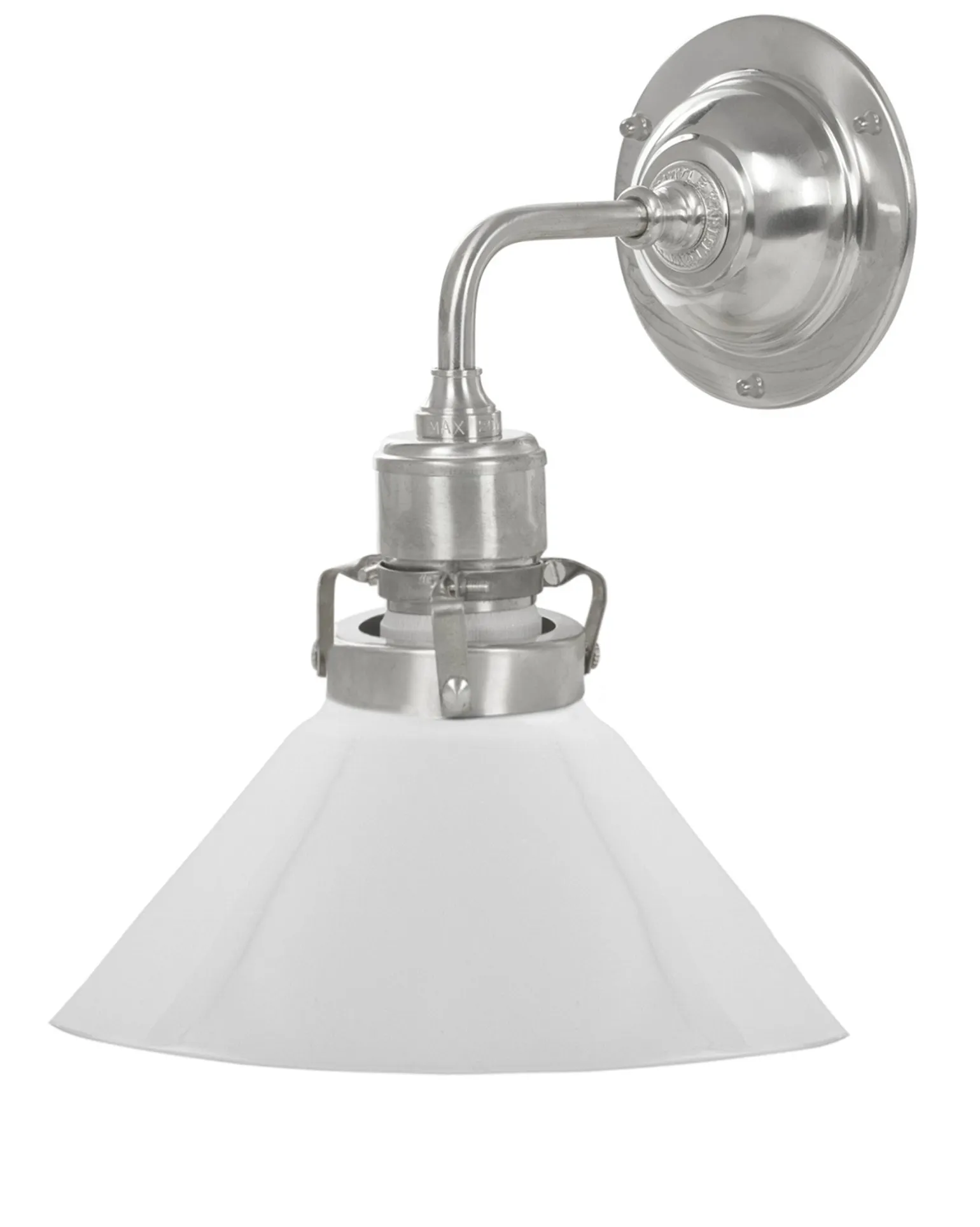 Vägglampa - Lillienstedt nickel, liten vit skomakarskärm